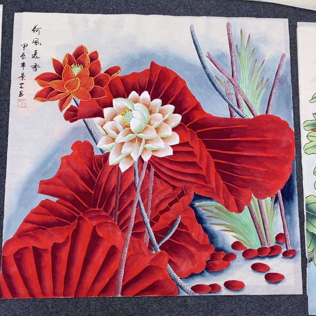 国画尺寸68✖️68工笔手绘斗方