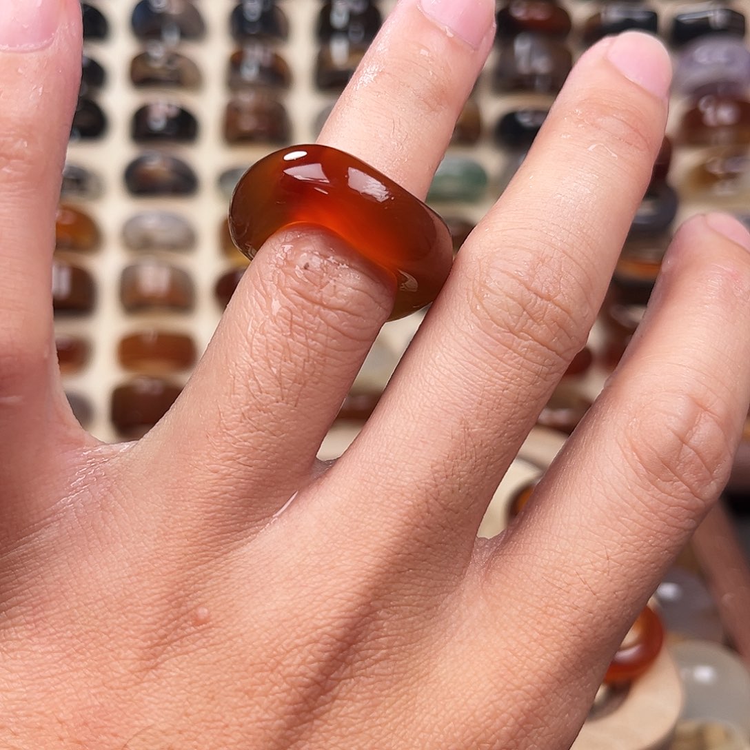 玛瑙/玉髓合金戒指1港12
