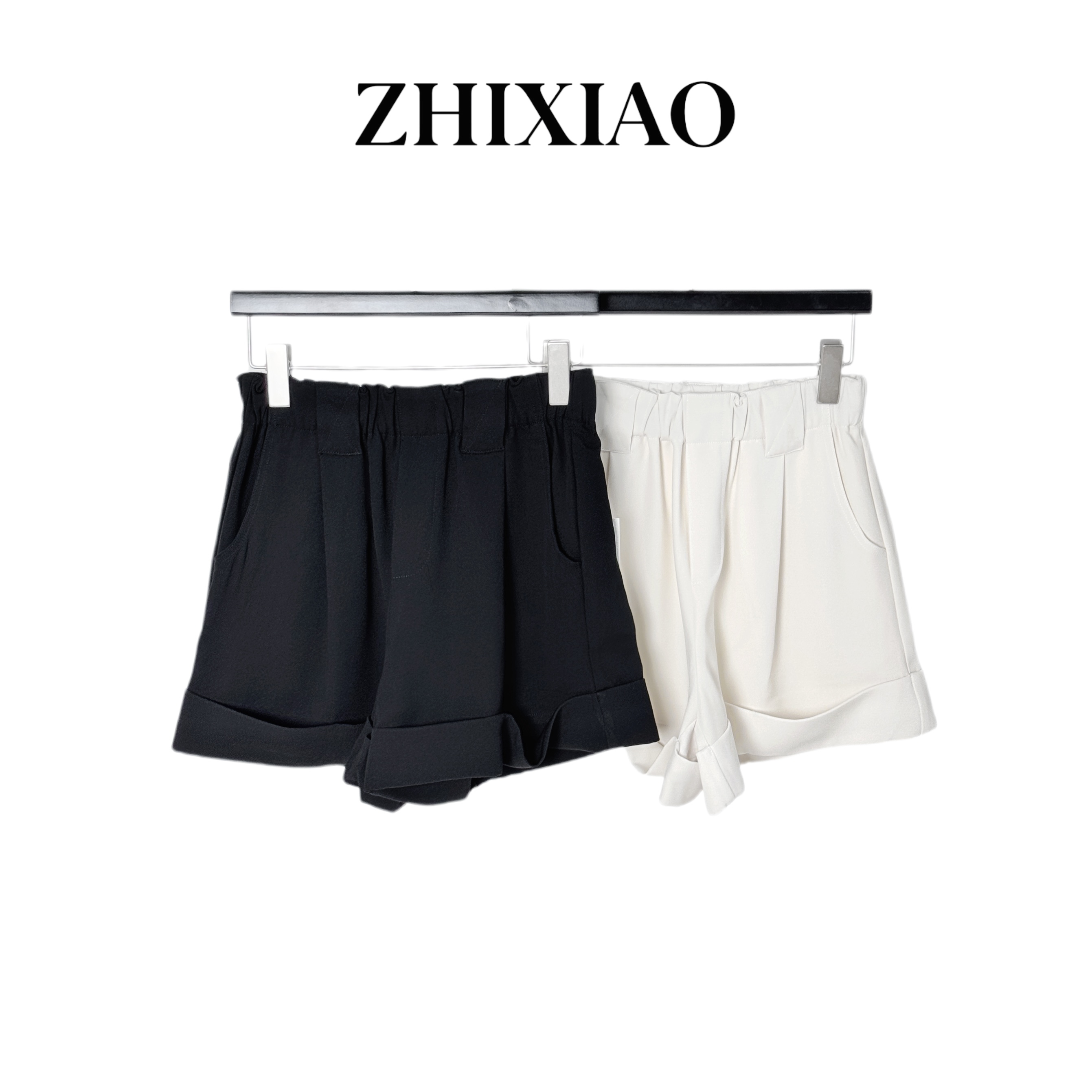 【ZHIXIAO】夏季新款：脚口翻边短裤82801