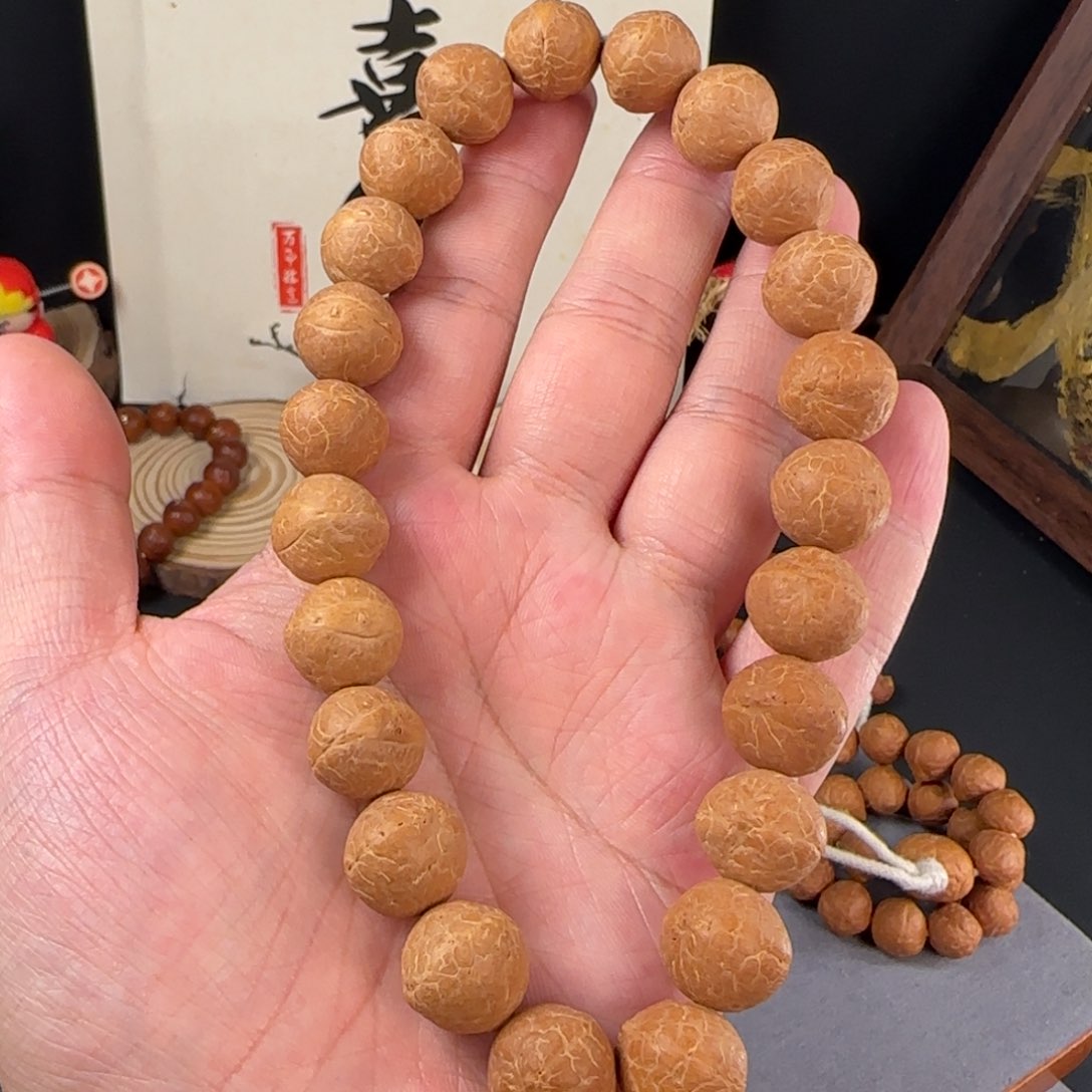 凤眼菩提手串15mm通体玉华铁子福利串