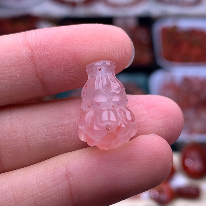 南红玛瑙未镶嵌珠宝半成品满天星莲花三通