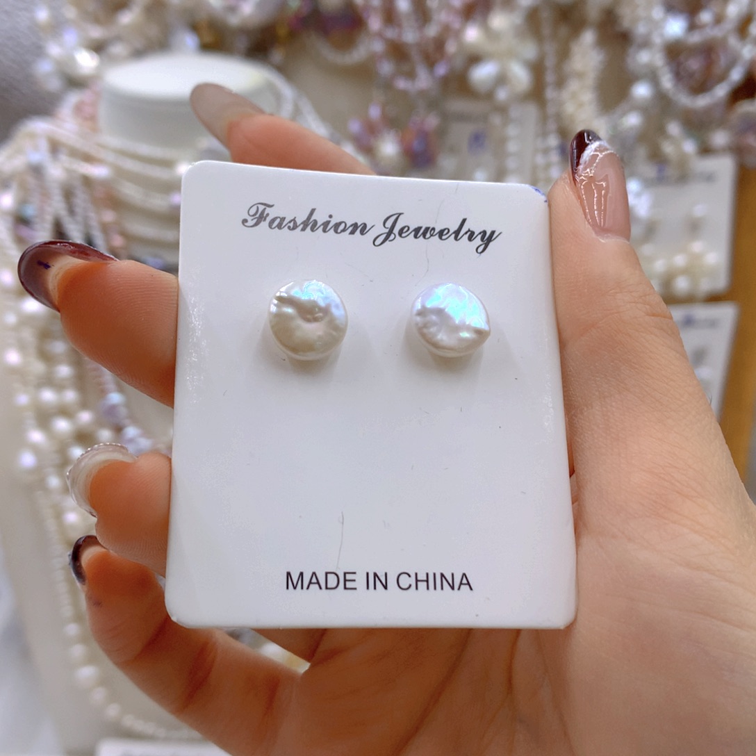 淡水珍珠耳饰合金