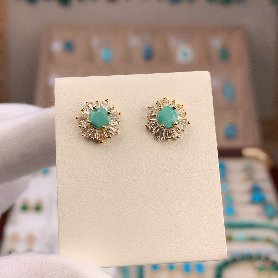 绿松石银S925镶嵌戒指