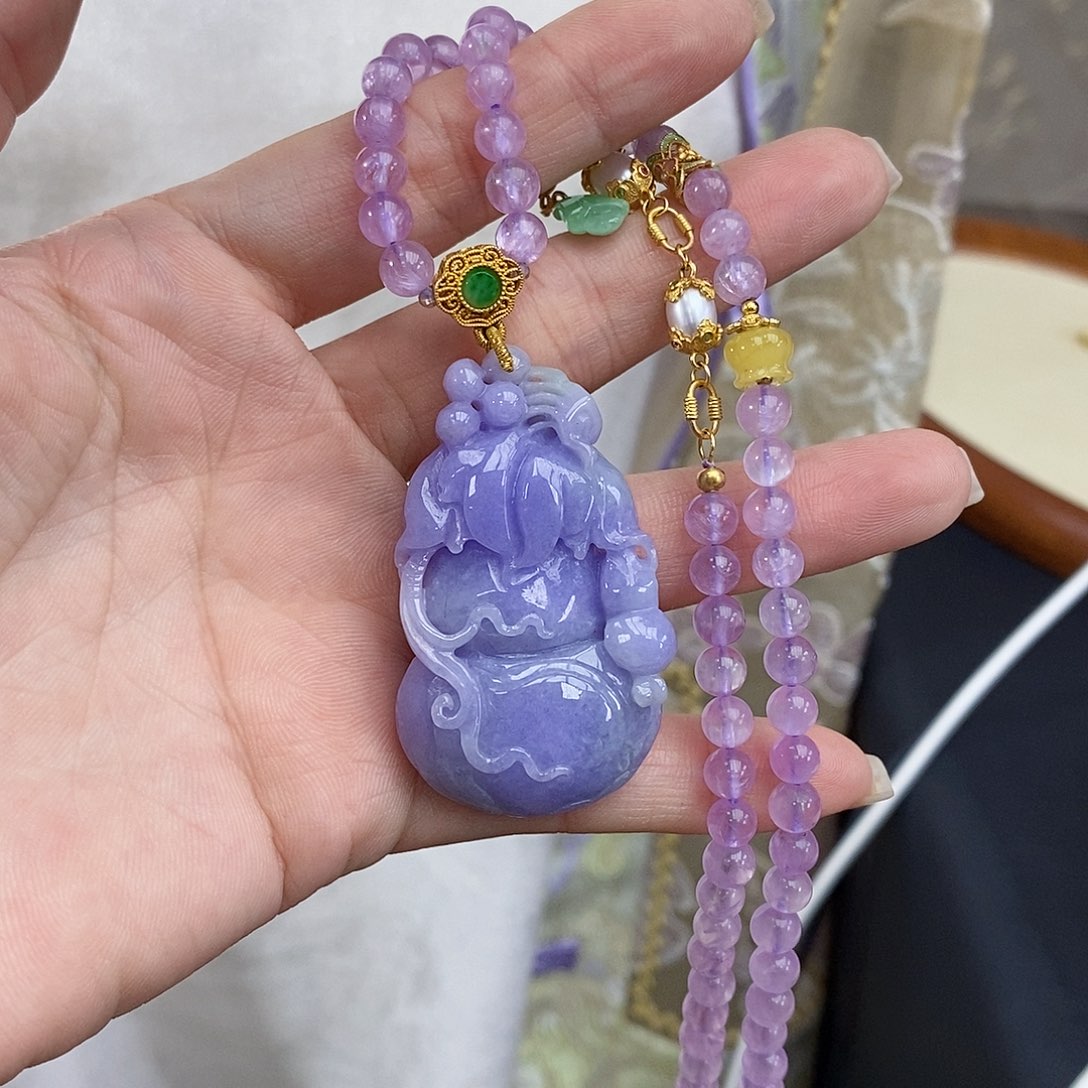 翡翠未镶嵌颈饰天然