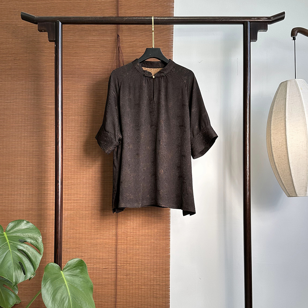 【250065】甲骨文刻花老料 新中式 40姆米 刻花上衣