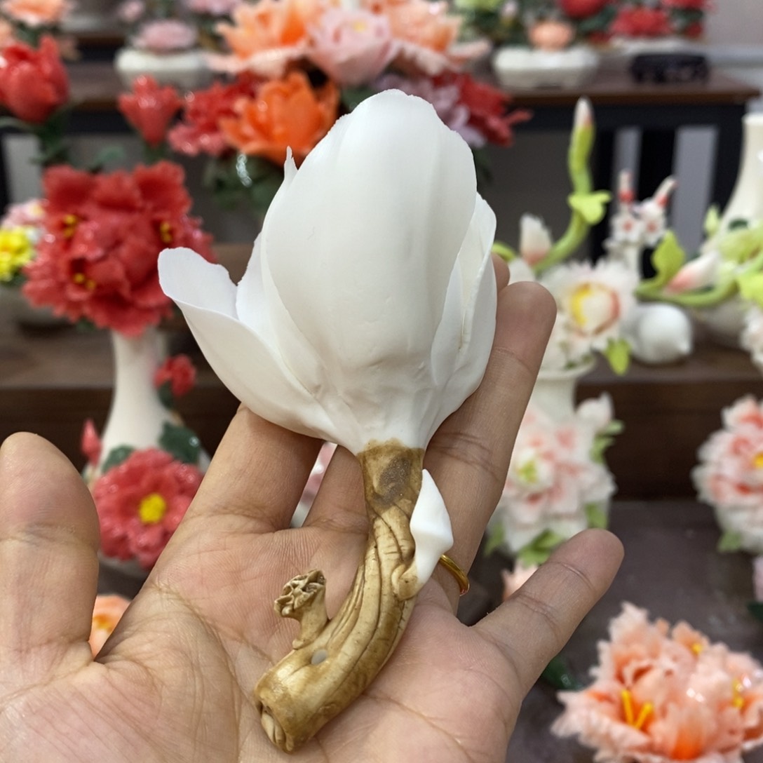 摆件陶瓷手工花摆件