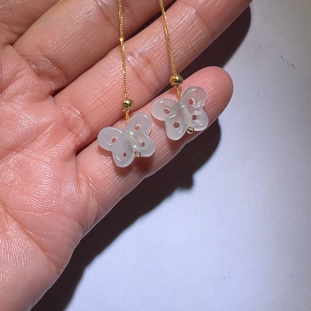 翡翠颈饰18K金镶嵌耳环