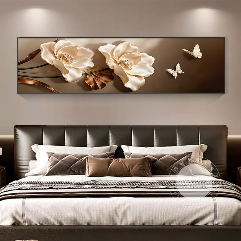 芙林达轻奢花卉床头画卧室挂画装饰画现代简约主卧房间背景墙壁画