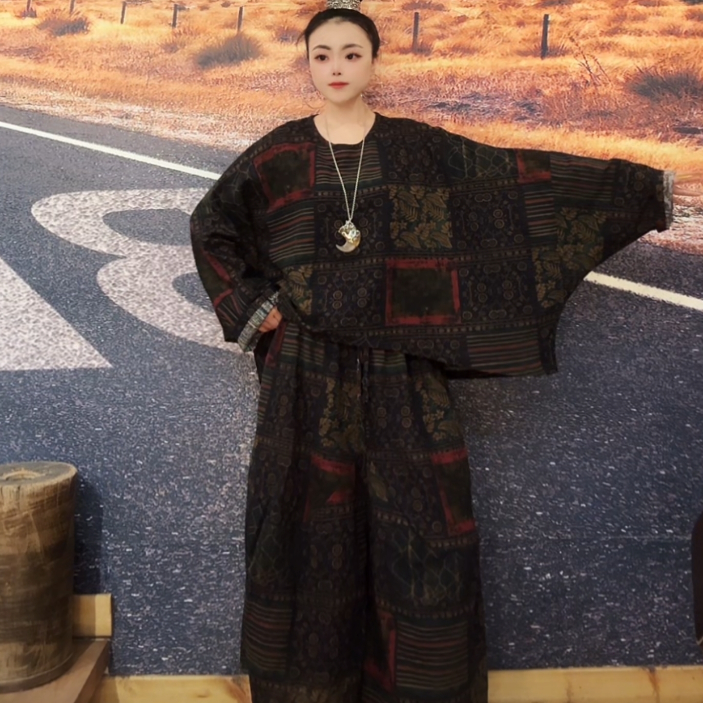 [东森家设计师款]做旧兰百搭休闲套装