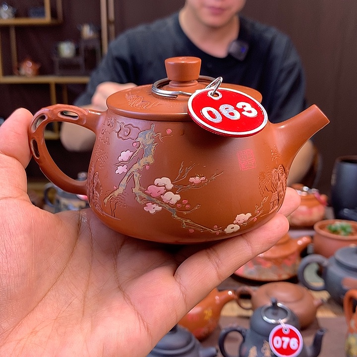 壶云南建水紫陶彩填壶063
