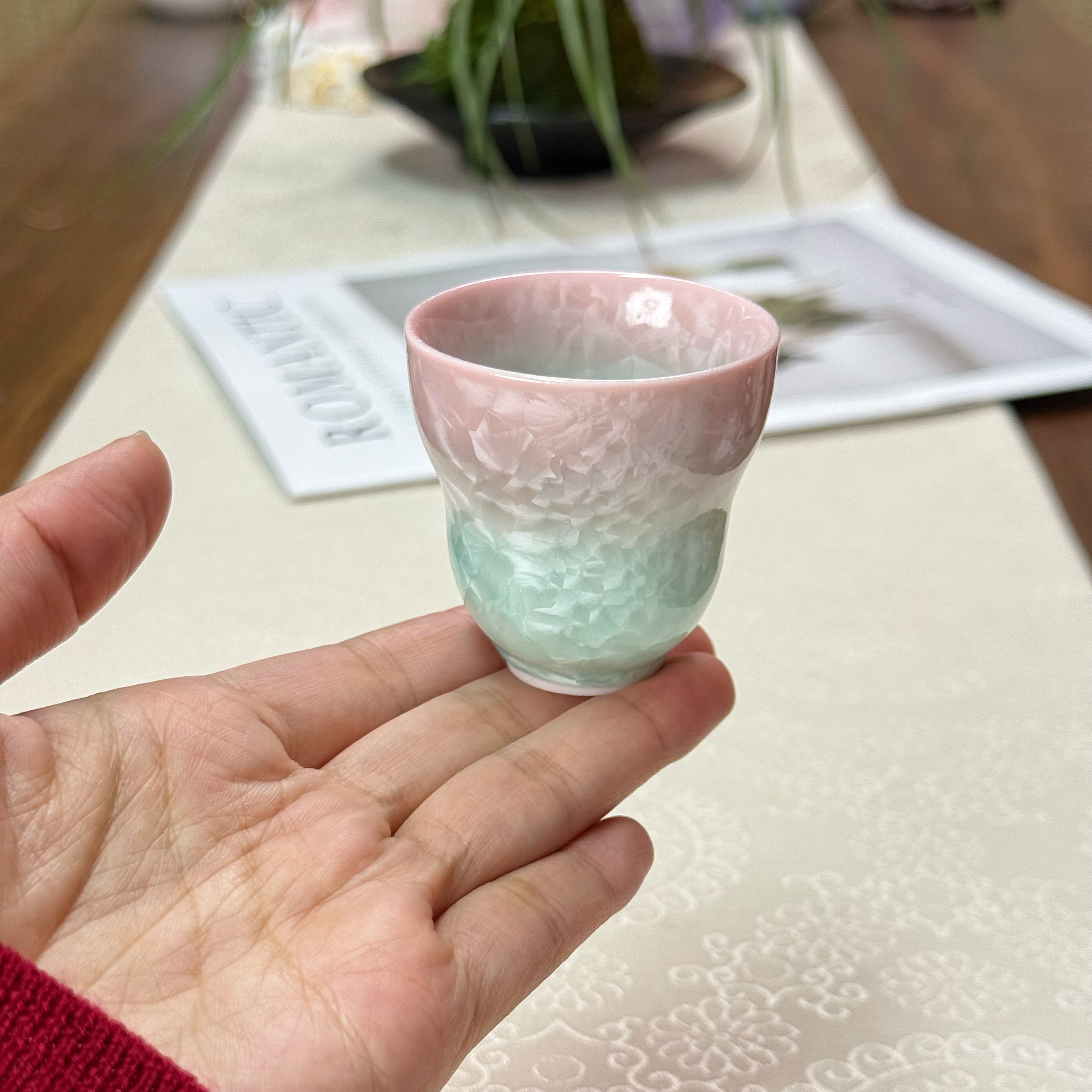茶颜舍渐变结晶釉葫芦杯精致陶瓷家用中式品茗杯功夫茶具单个茶盏