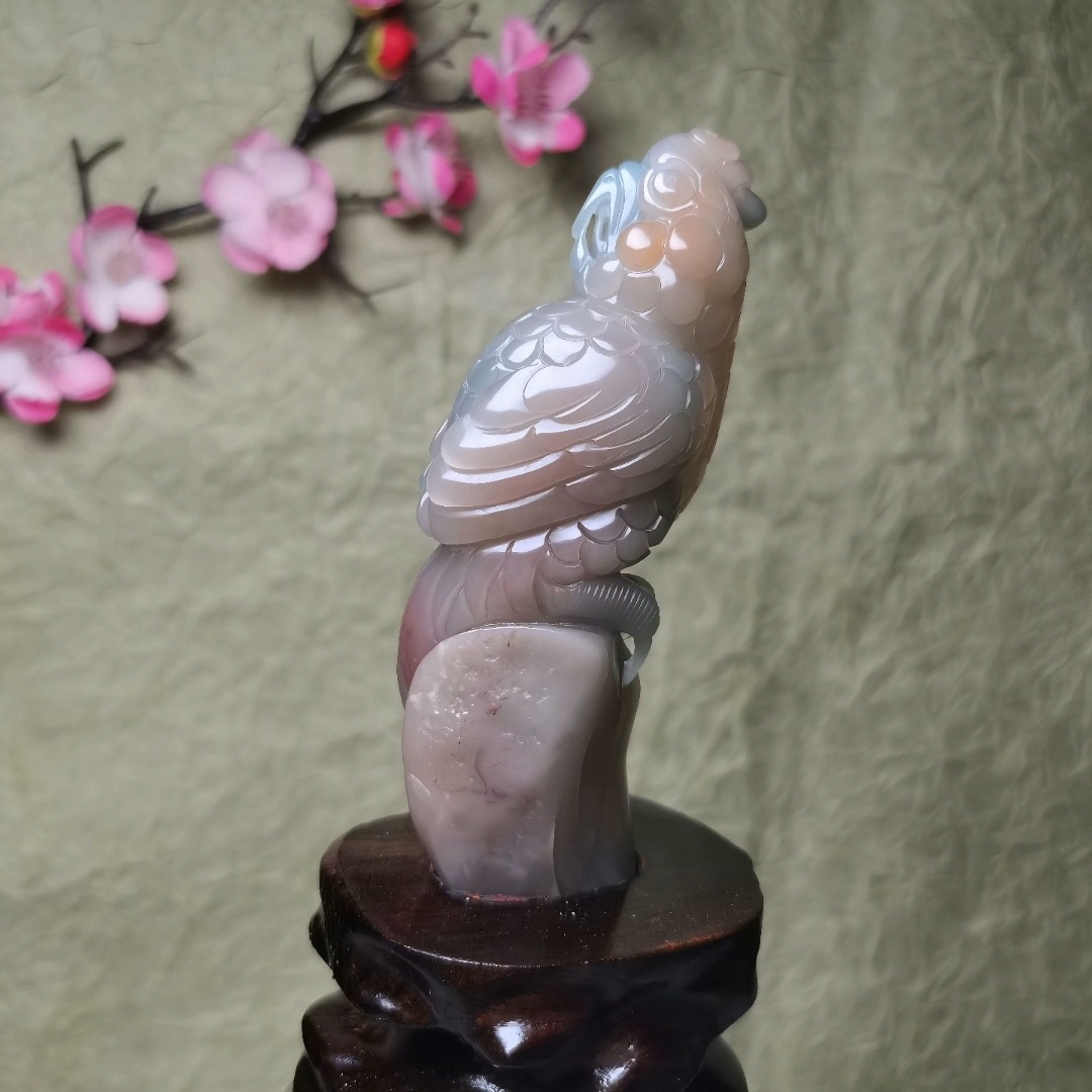英明神武·纯天然秦紫玉多宝色精品摆件·纯手工精雕