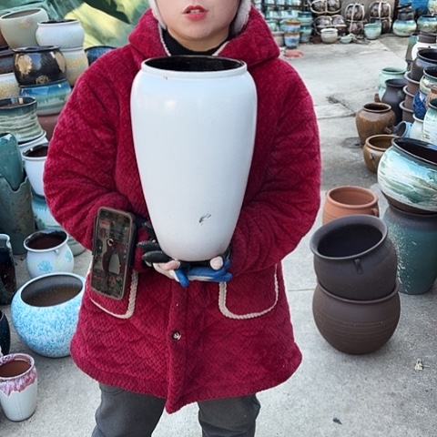 口17高33瑕疵盆子 