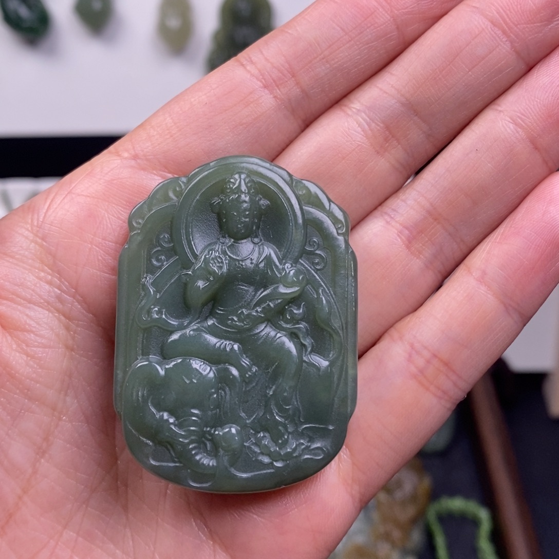 T***T和田玉未镶嵌挂件和田玉观音吊坠挂件