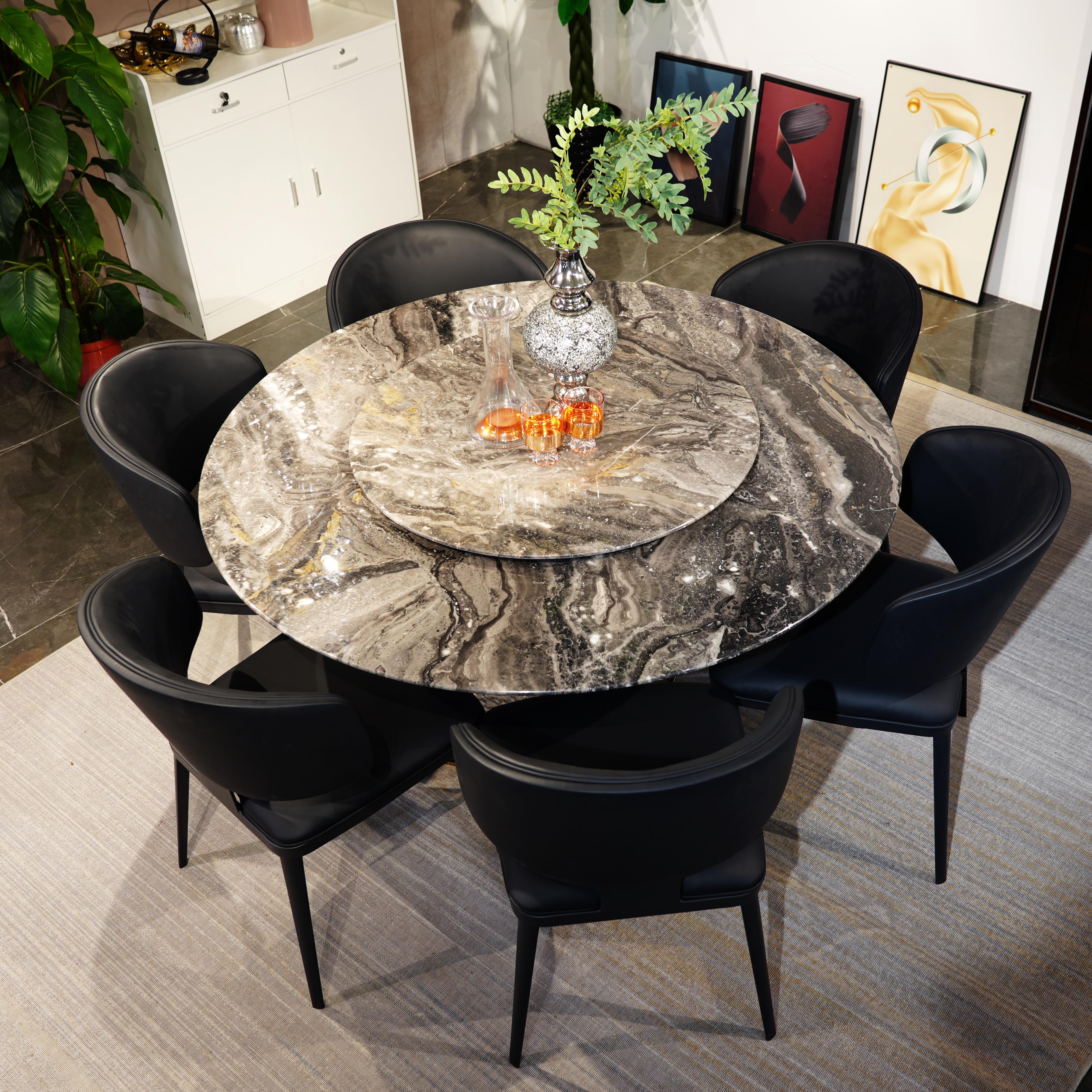 纯天然奢石【威尼斯棕】奢石餐桌轻奢家用简约大小户型饭桌