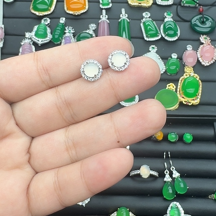 玛瑙/玉髓未镶嵌耳钉