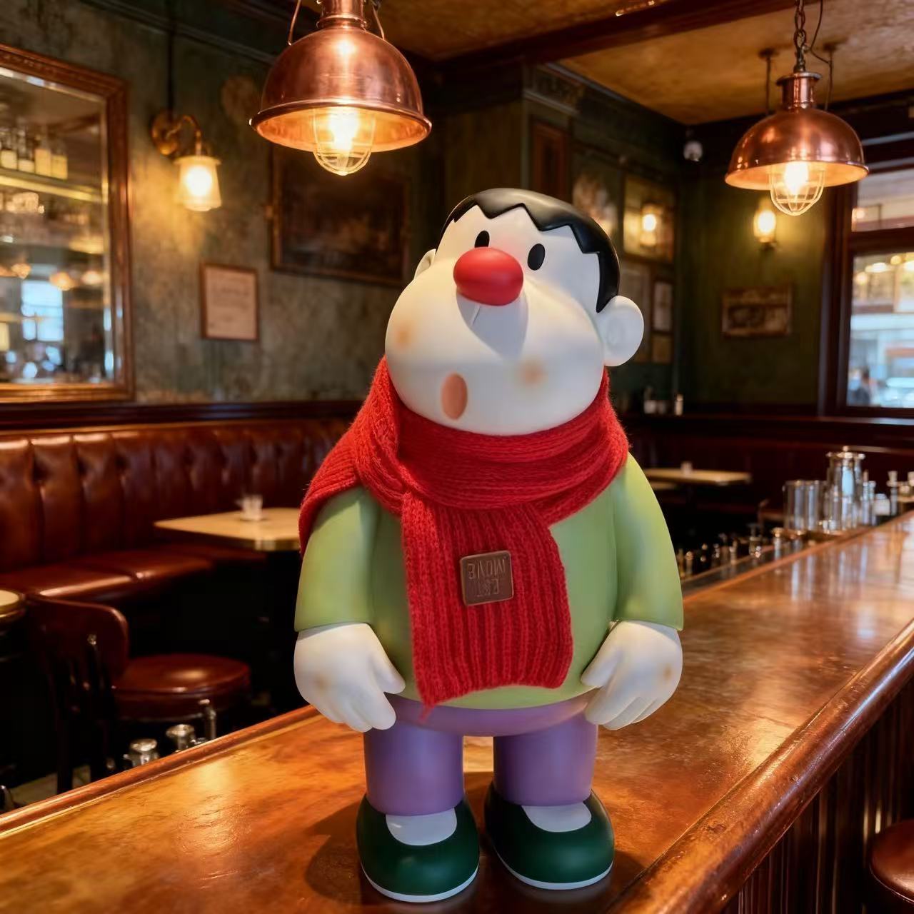 【围巾款】高颜值45cm歪头胖虎摆件客厅桌面电视入户玄关装饰家居