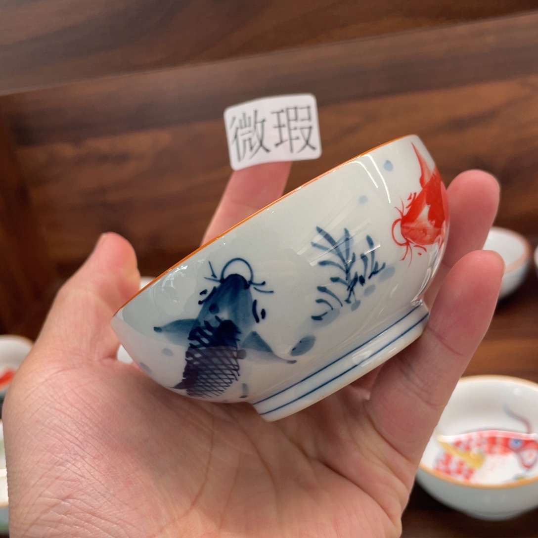 釉下手绘茶具微瑕