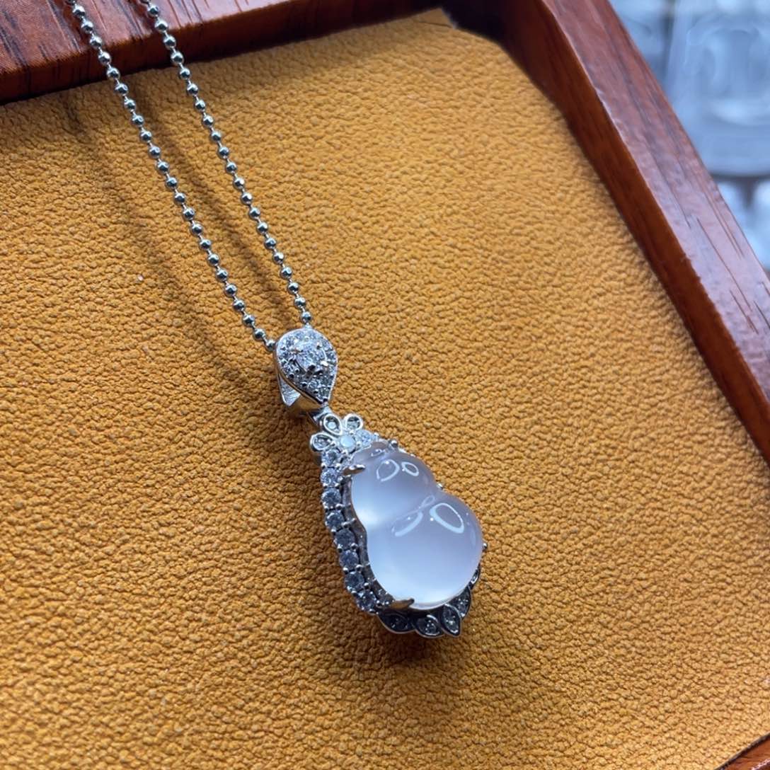 石英质玉油感葫芦银S925镶嵌