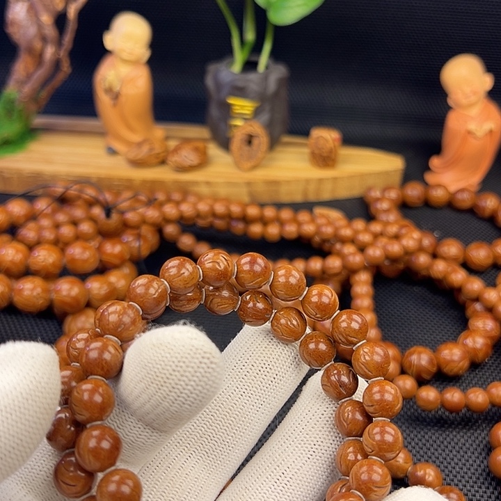 静***心野生龙纹桃核光珠