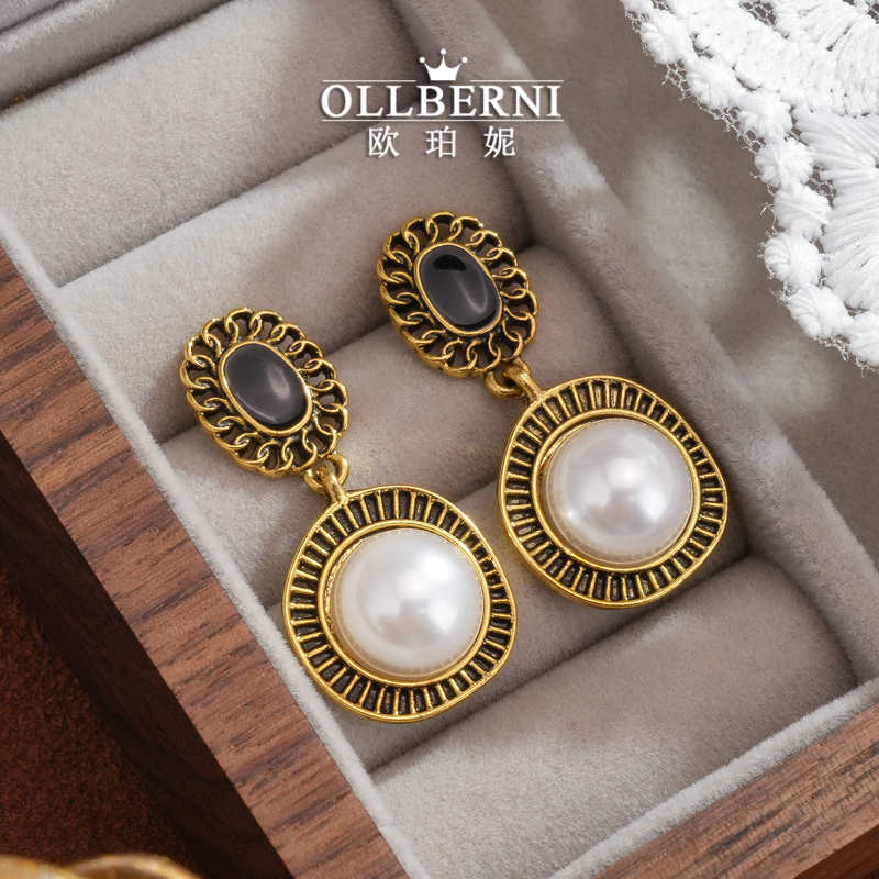 铜合金树脂耳饰 时尚百搭铜合金树脂女士耳环-