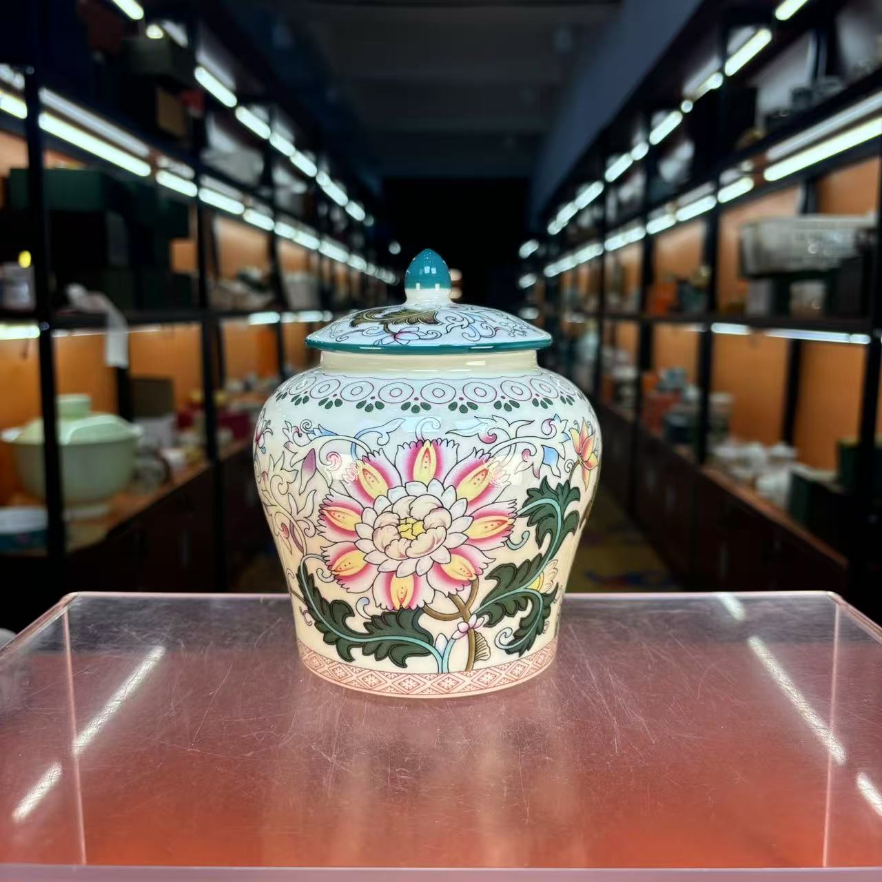 秋香茶具 珐琅彩向阳花茶叶罐密封罐储物罐-5167-0824