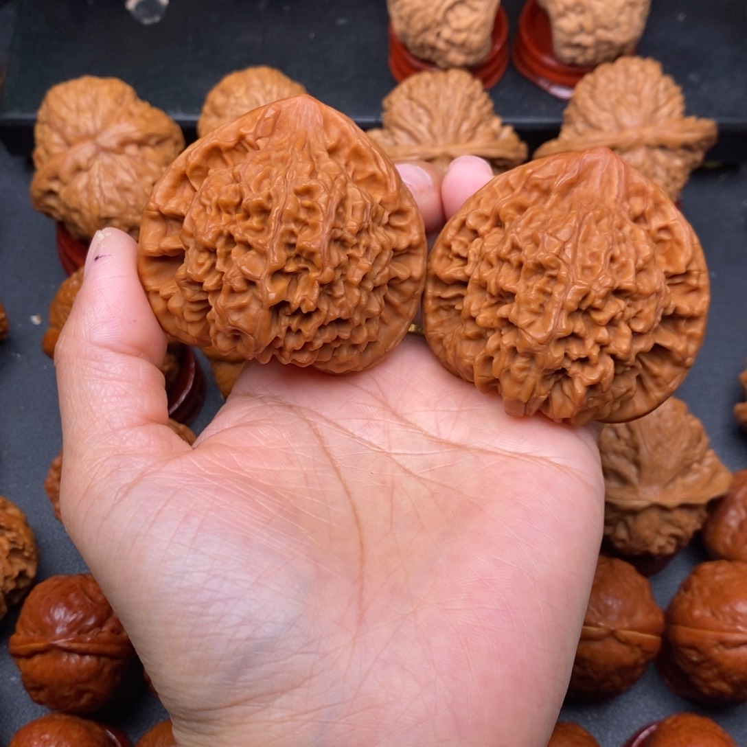 我***花把件文玩核桃官帽