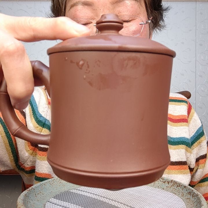 紫砂茶壶紫泥盖杯300毫升左右