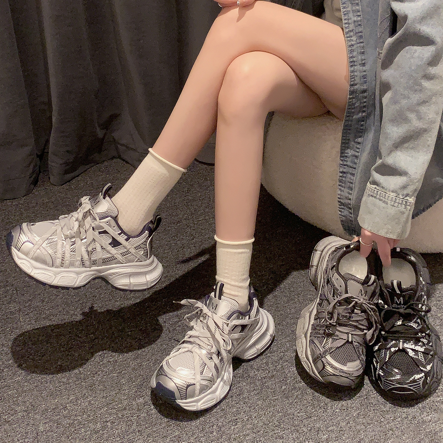 现货贾不假老爹鞋女款2025秋冬新款爆款小个子显高时尚百搭运动鞋