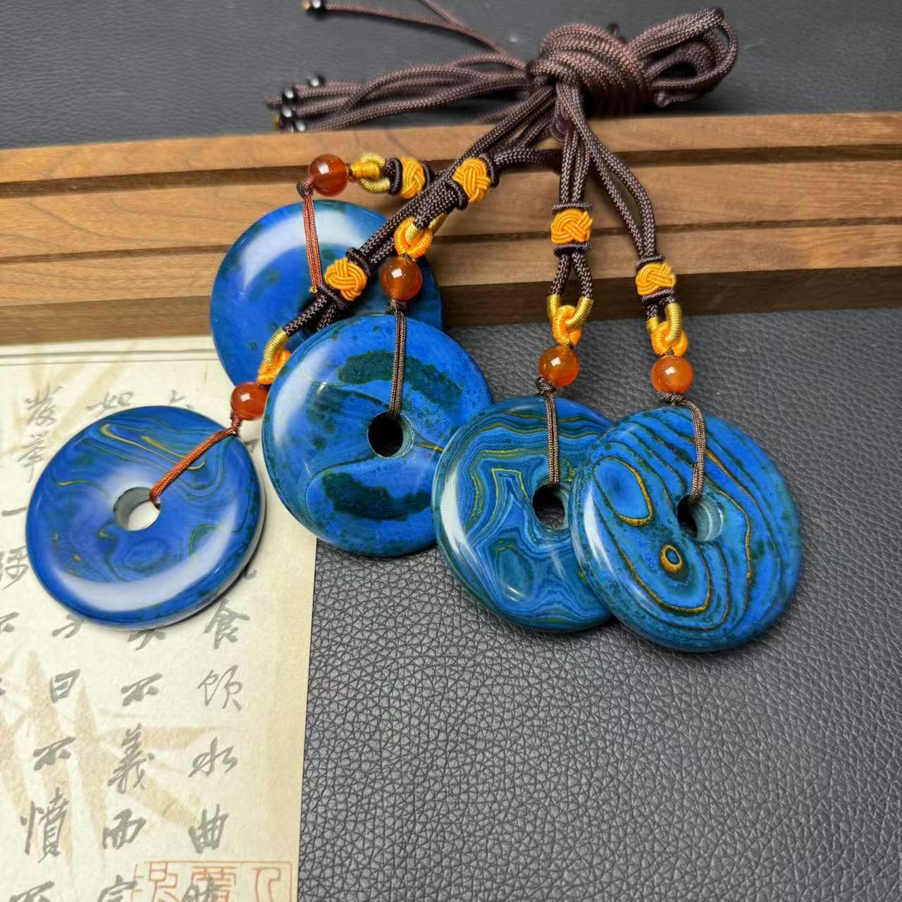 天然星际蓝长寿石平安扣吊坠-d137-多样性发一