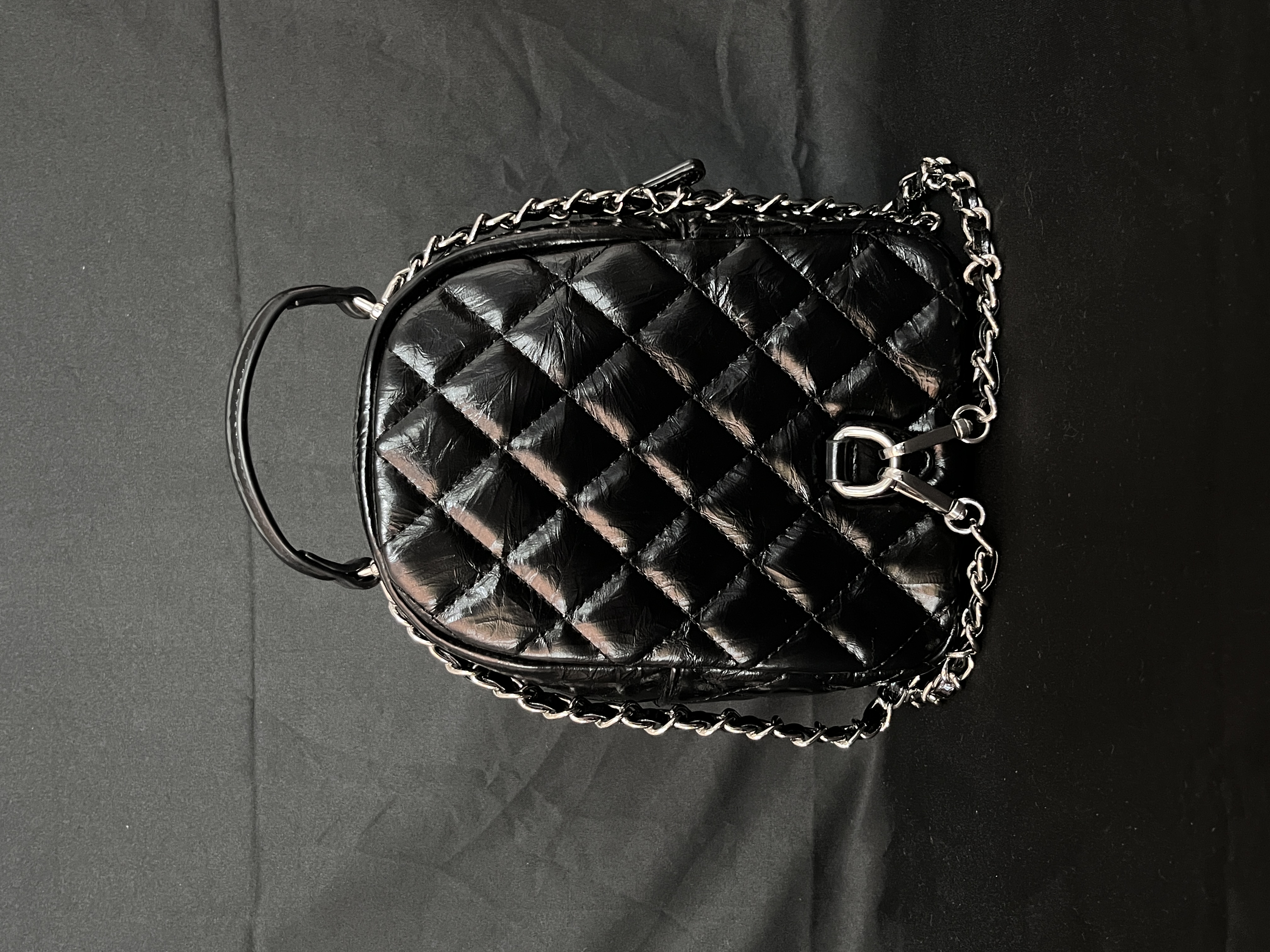 TOLEX2025新款手工时尚双肩真皮黑色小背包女包