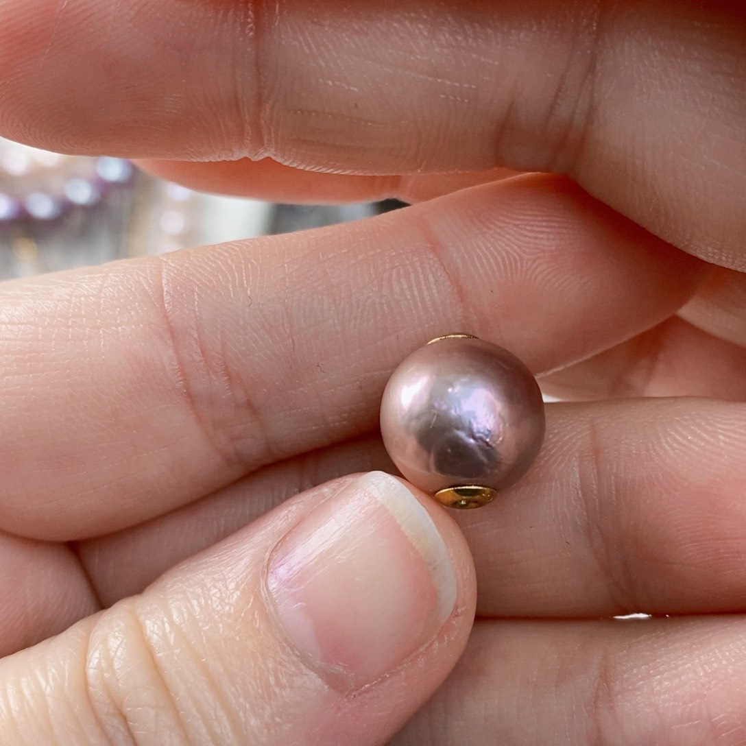 淡水珍珠吊坠(不含链)银S925镶嵌12.5