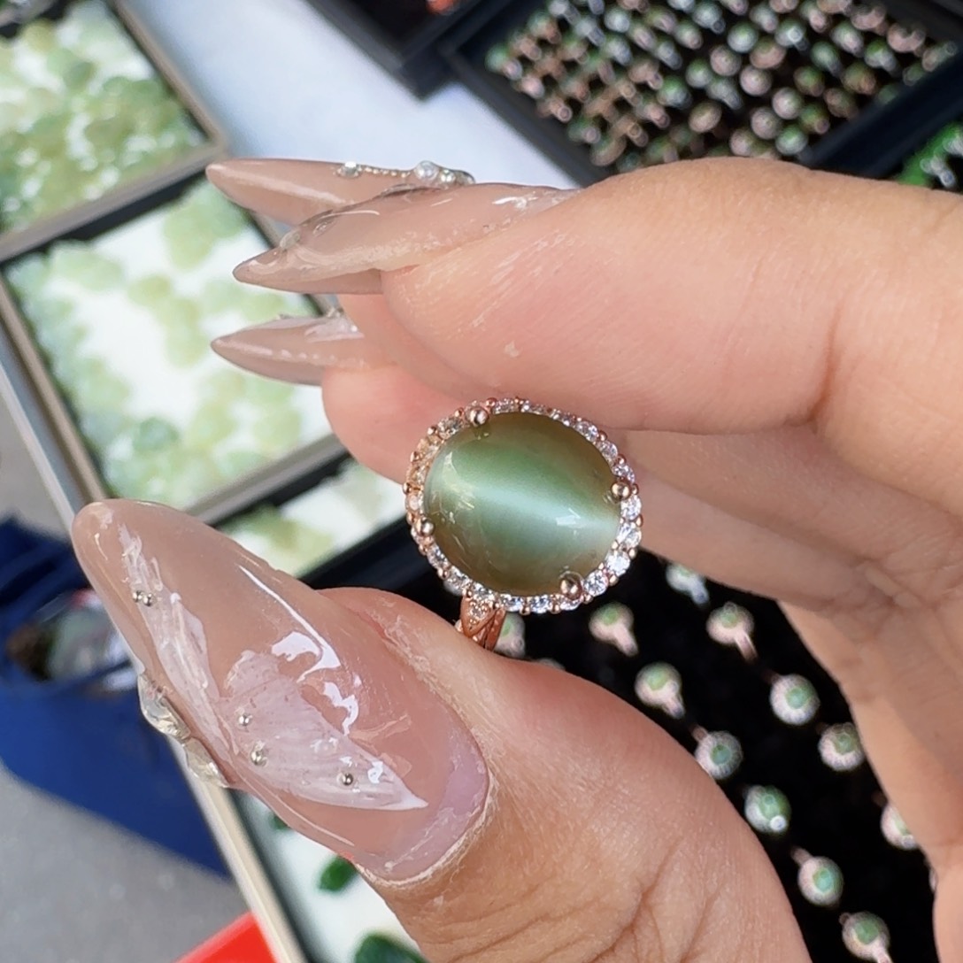 和田玉戒指银S925镶嵌多样性拍一发一