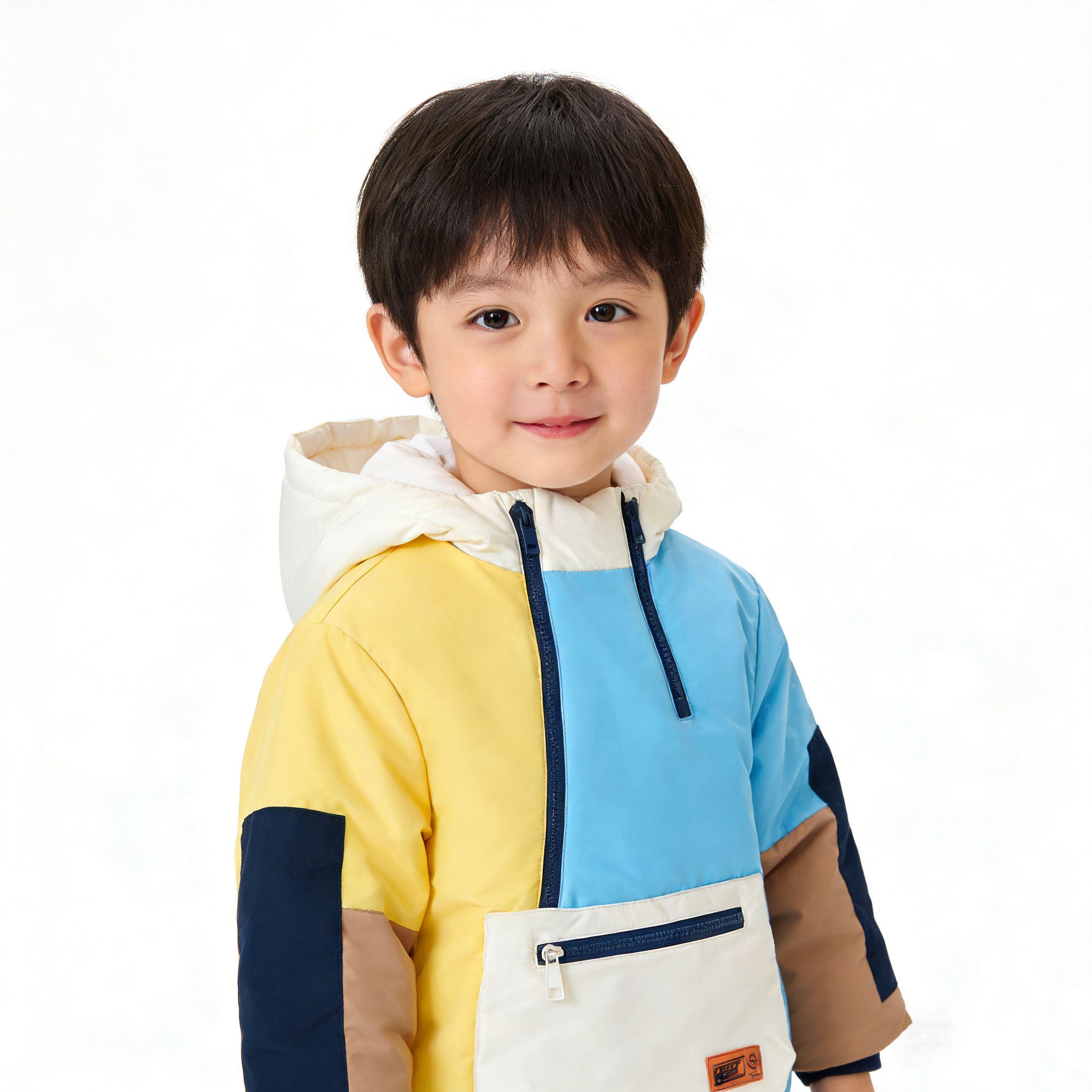 【歌rui家】儿童连帽棉服宝宝冬季加厚保暖拼接撞色