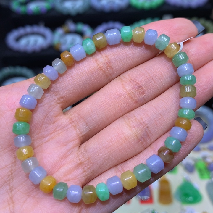 翡翠18K金镶嵌手链翡翠5