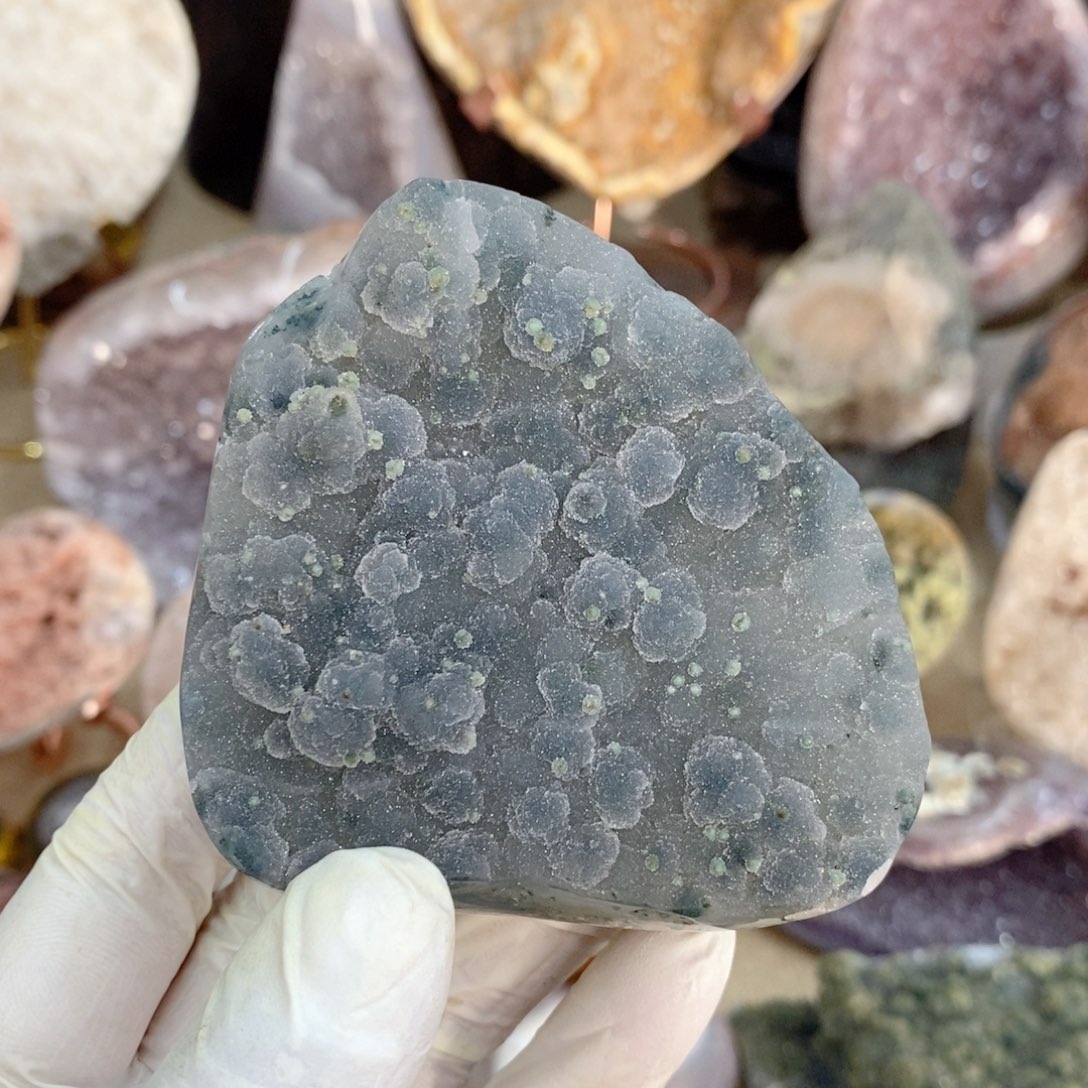 水晶天然水晶摆件9K金镶嵌