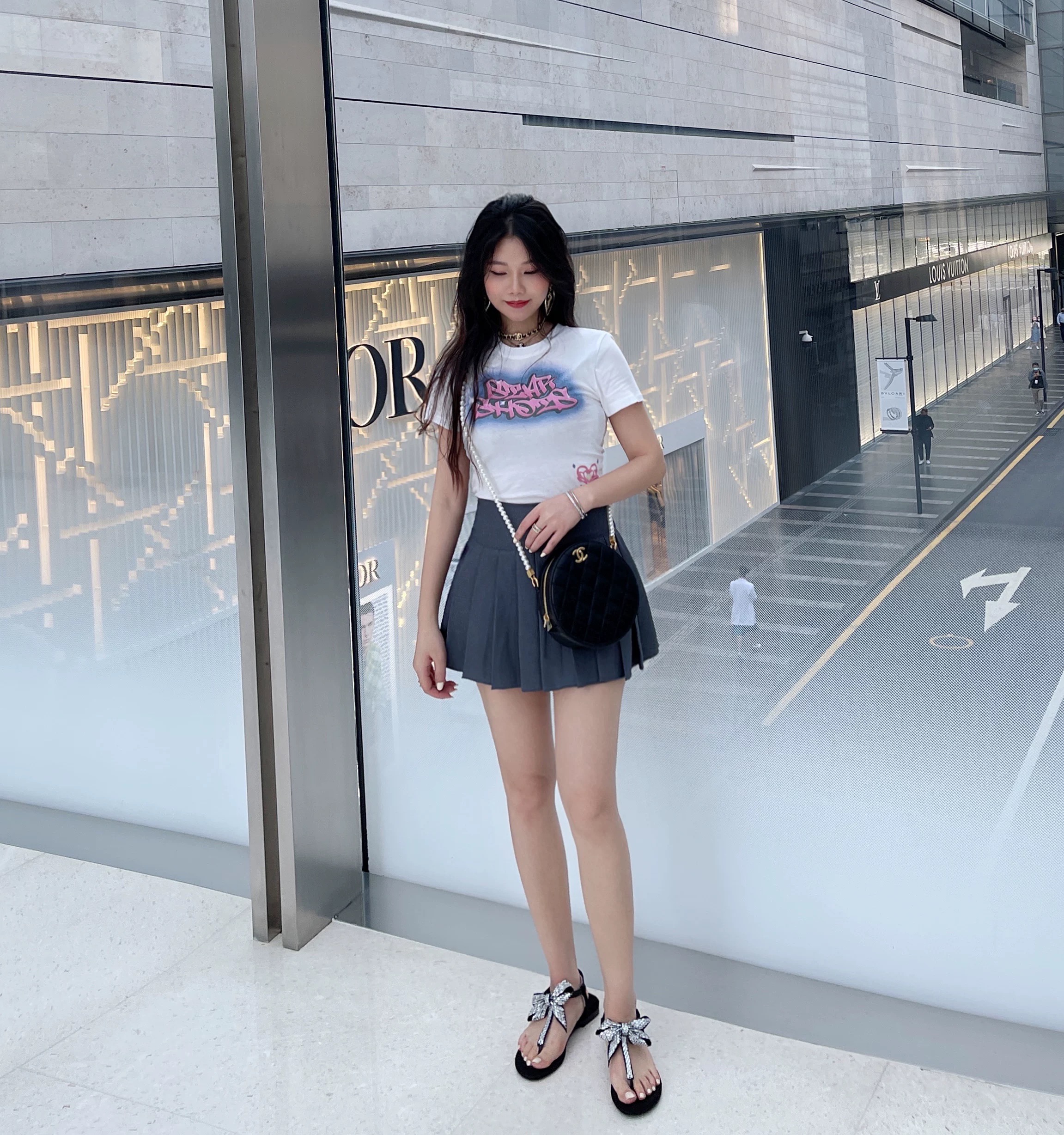 7622字母印花短袖圆领常规短款3DT恤小版T恤A字