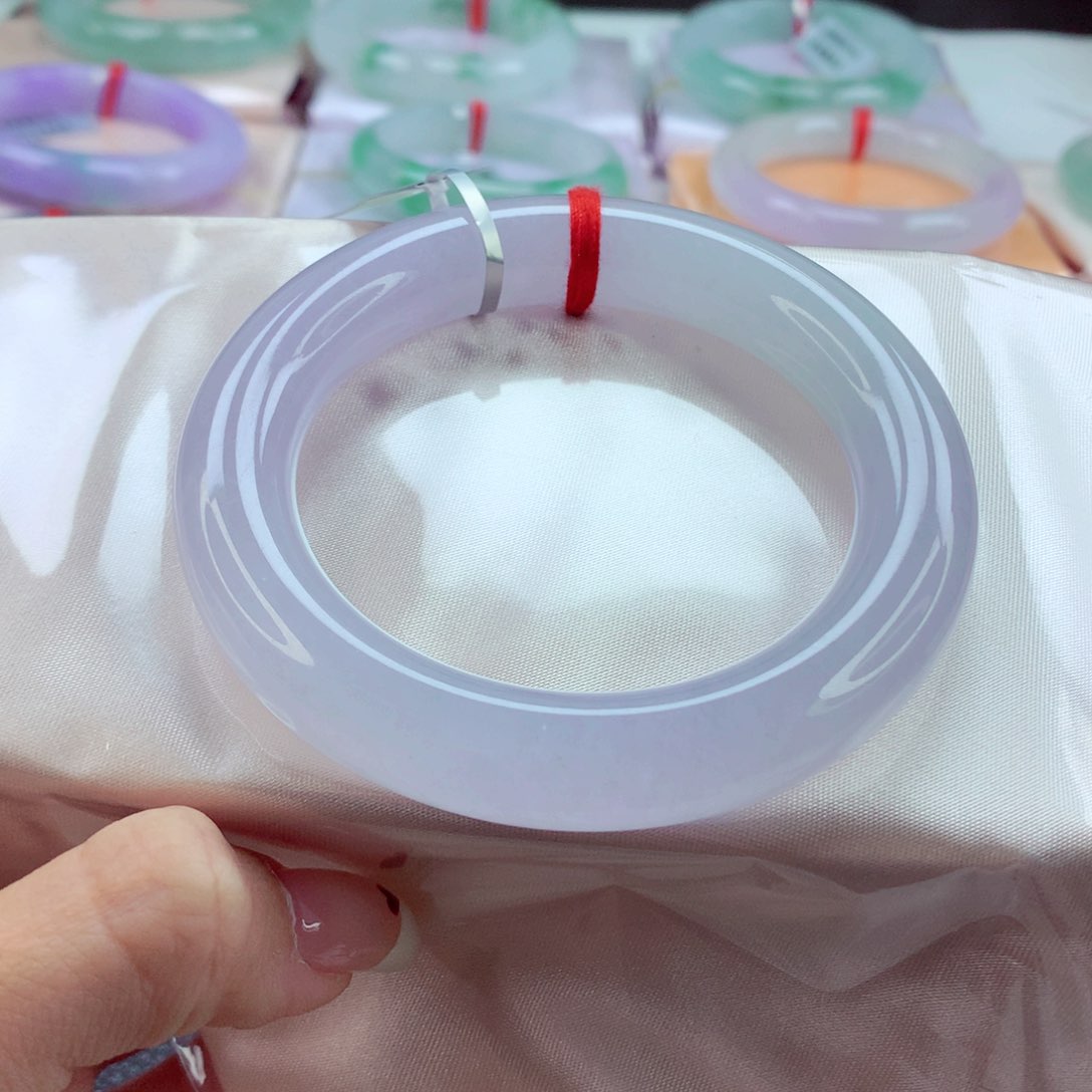 翡翠手镯未镶嵌53.8 冰粉紫 灵