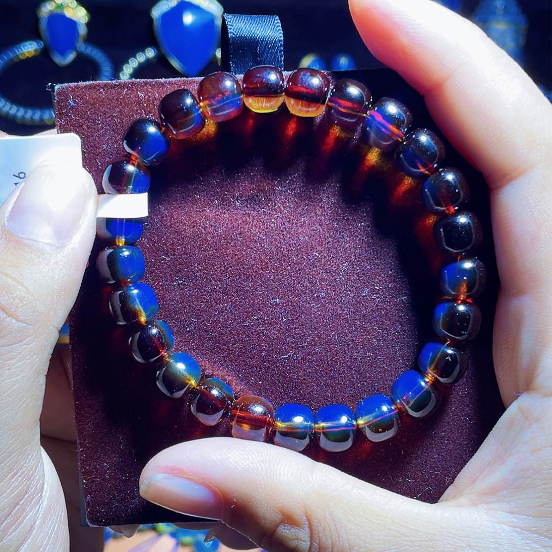 蓝珀裸石未镶嵌8红蓝老型