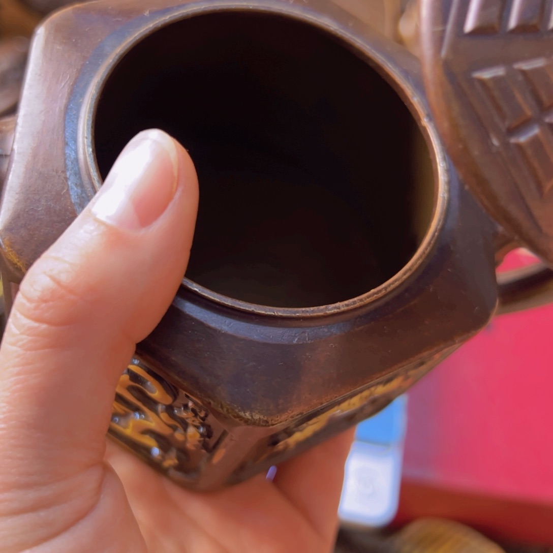 原矿风磨铜定制一个壶