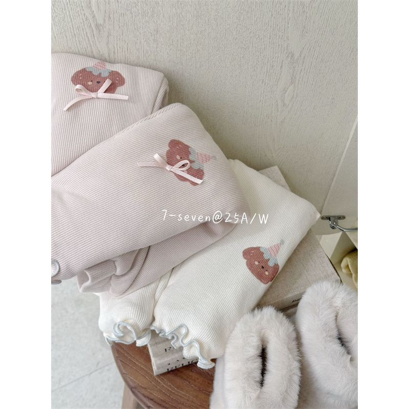 【南瓜帽】7Seven·25冬~女童宝宝裤子立体蝴蝶结加绒加厚打底裤9435