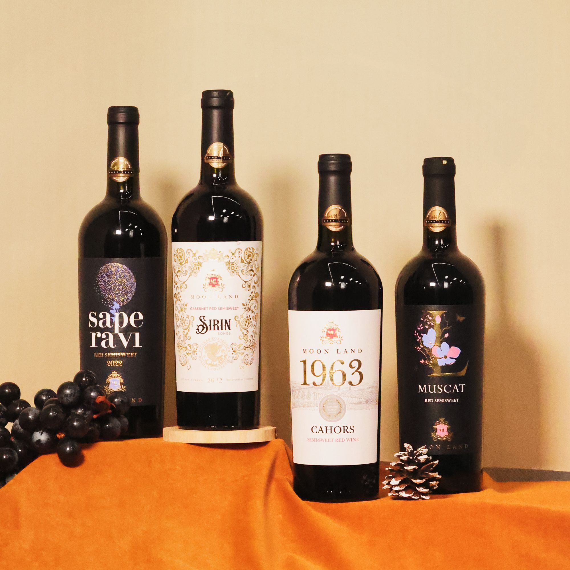 【 俄罗斯进口】木莱特晚香、1963、莫斯卡托月光葡萄酒750ml/4瓶组合