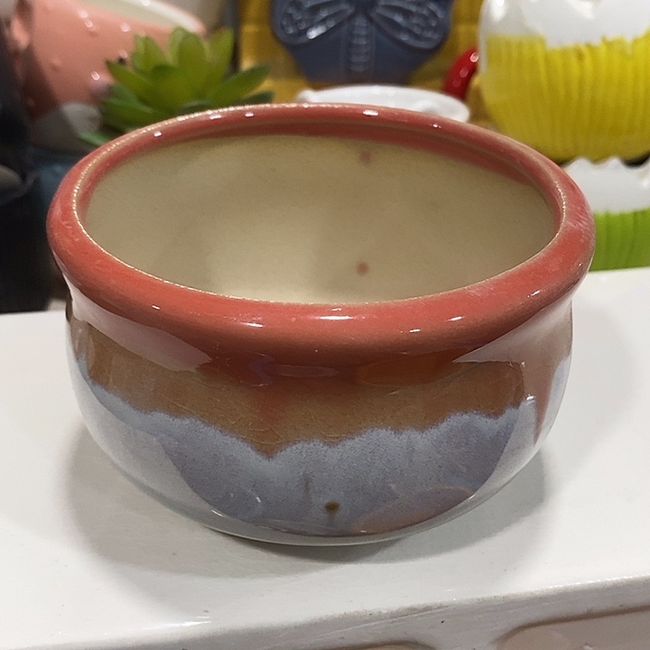 陶盆有孔 瑕疵针孔漏釉介意勿拍口 11高7