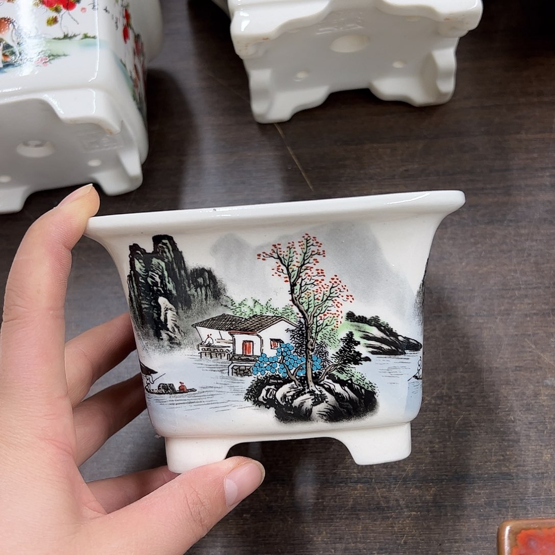 紫砂花盆202号微瑕13/9cm