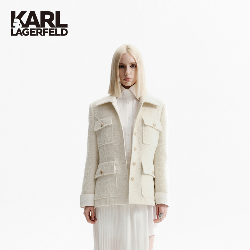 KARL LAGERFELDH型翻领圈圈呢外套P21L1541