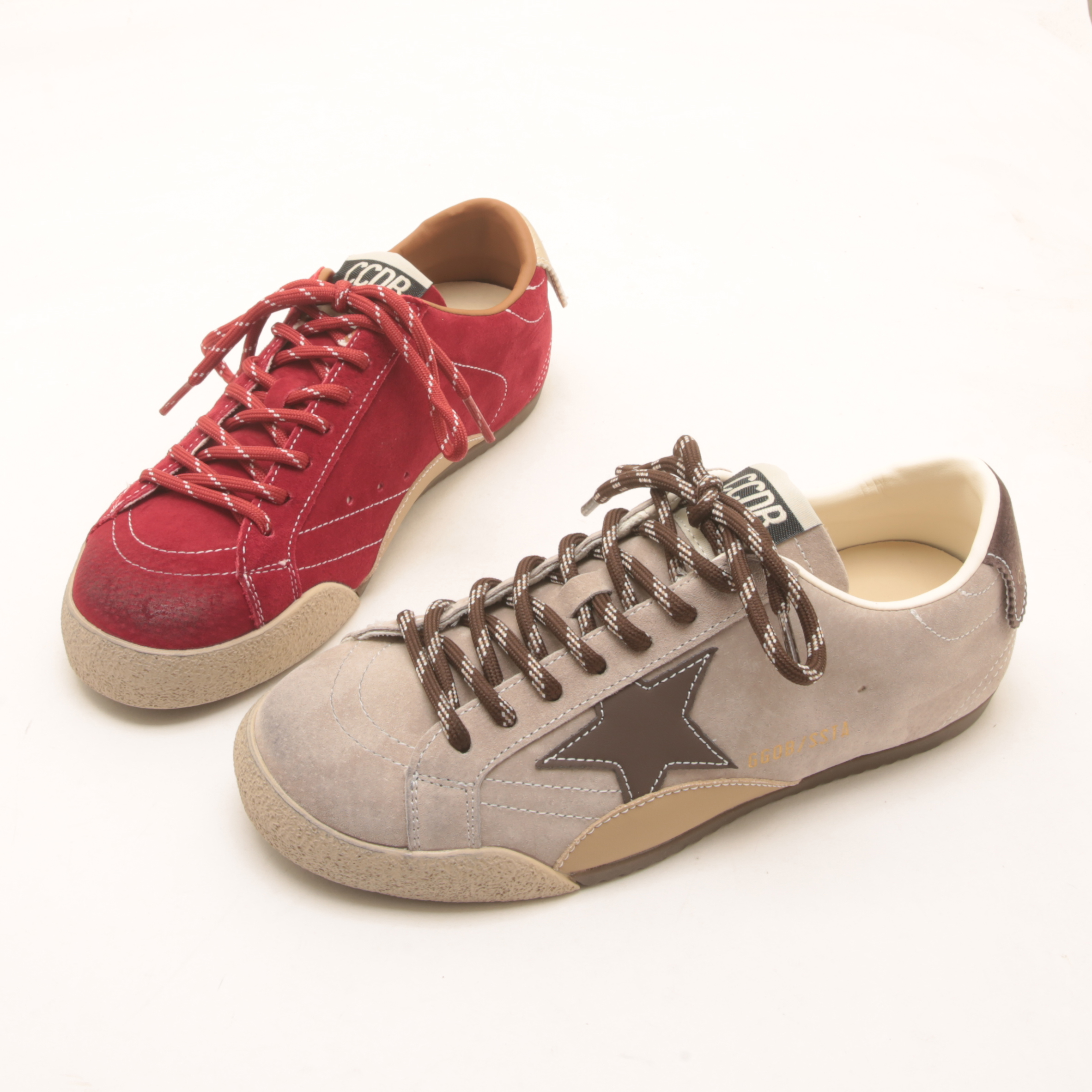 7499秋季新款擦色星星软底运动休闲鞋女圆头百搭真皮轻便德训鞋