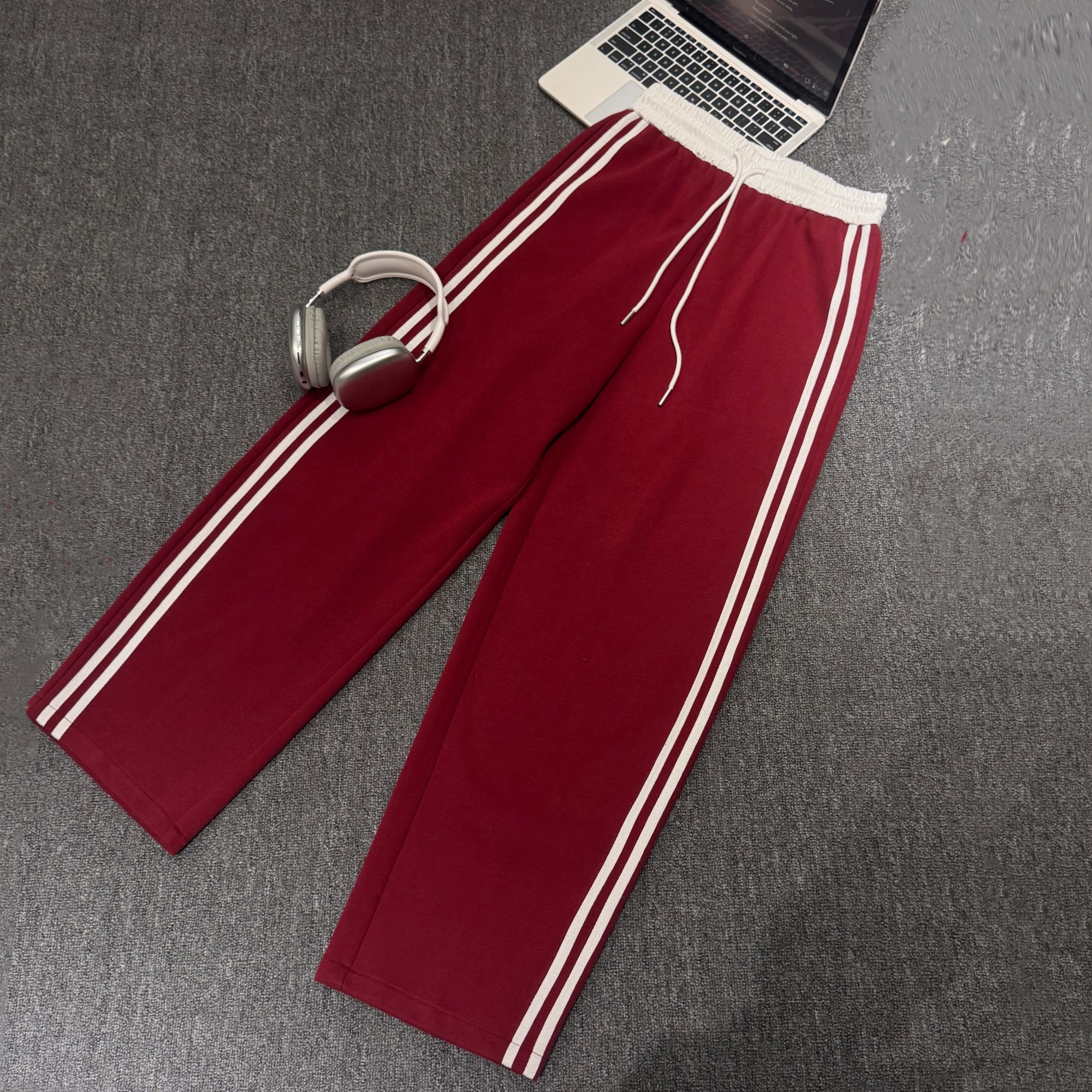 【运动美学】秋冬时尚抽绳两条杠撞色休闲长裤CP673