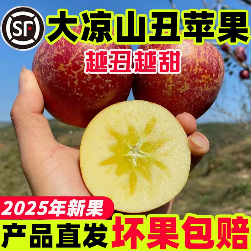 【顺丰冷链包邮】正宗大凉山丑苹果冰糖心苹果四川新鲜脆甜孕妇水果