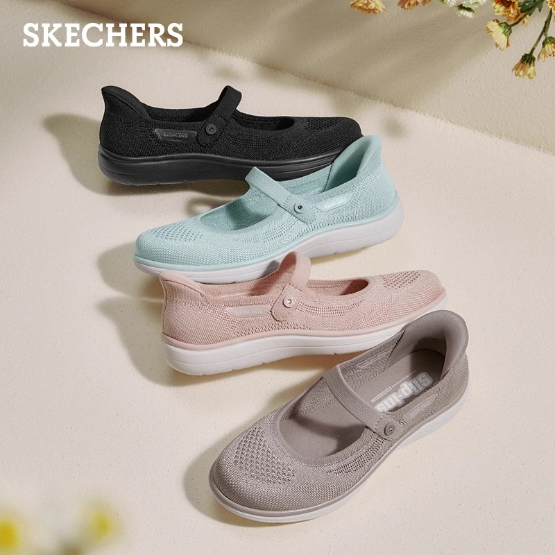 【琥珀流光】斯凯奇玛丽珍浅口单鞋新女一脚蹬圆头厚底旅游鞋138497