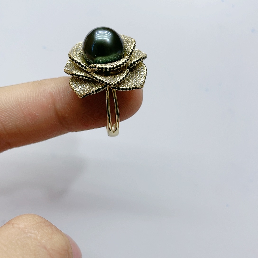 海水珍珠戒指银S925镶嵌